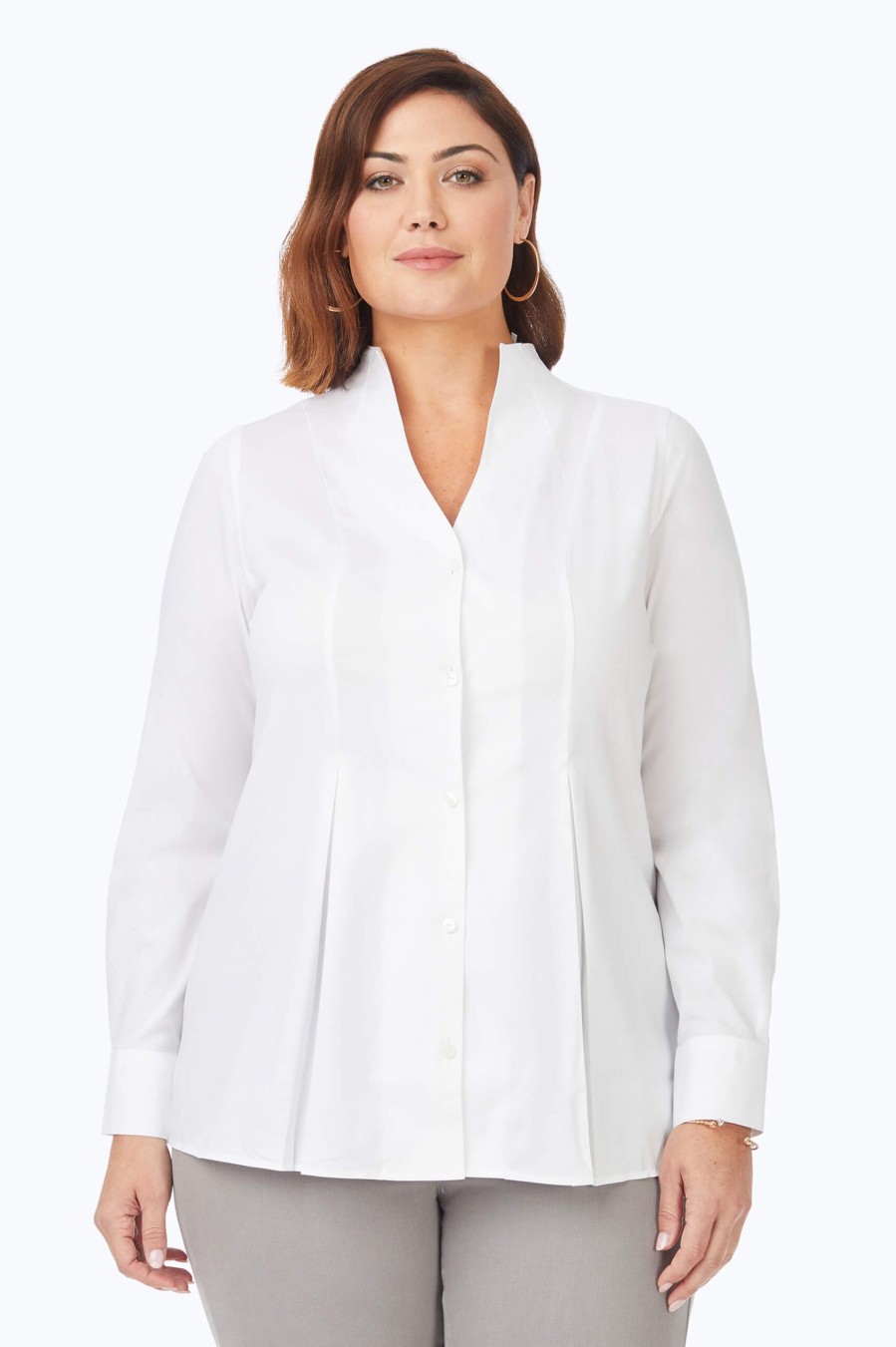 Women Foxcroft Tops | Alice Plus Stretch Non-Iron Tunic White