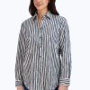 Women Foxcroft Tops | Boyfriend Crinkle Stripe Combo Tunic