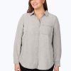 Women Foxcroft Tops | Haven Plus Grey Tencel® Shirt