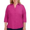 Women Foxcroft Tops | Taylor Plus Pinpoint Non-Iron Shirt