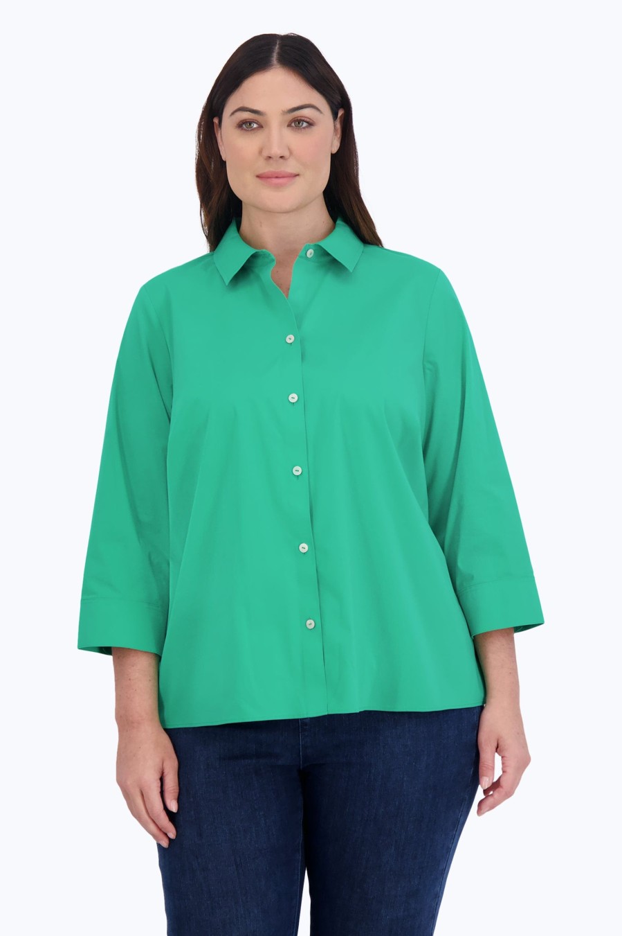 Women Foxcroft Tops | Sandra Plus Stretch No Iron Shirt