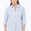 Women Foxcroft Tops | Paityn Plus Non-Iron Dobby Stripe Shirt