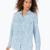 Women Foxcroft Tops | Haven Tencel® Butterfly Shirt Bluewash Butterfly Tencel