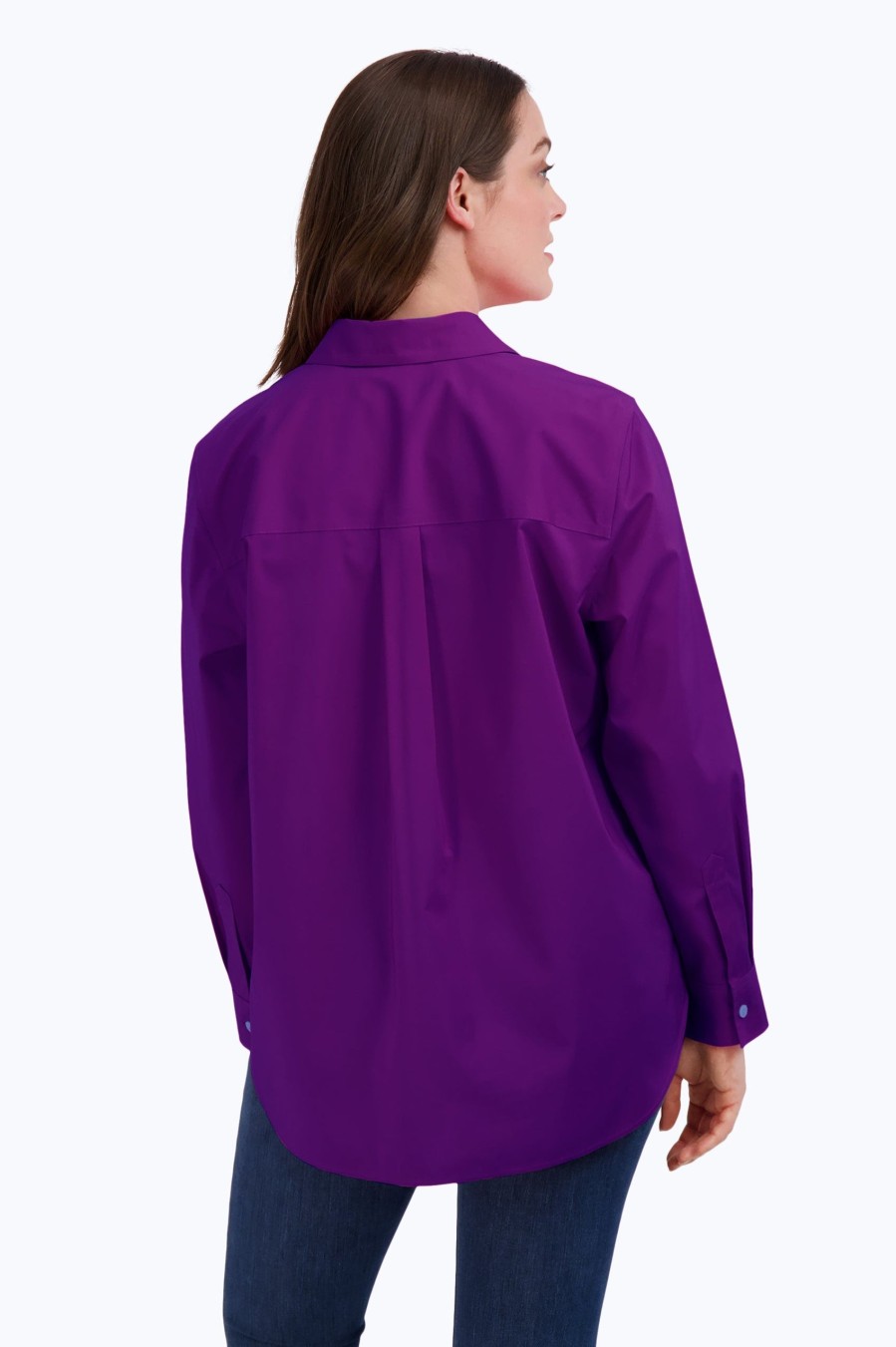 Women Foxcroft Tops | Boyfriend Stretch No Iron Tunic