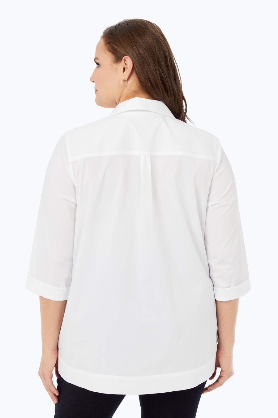 Women Foxcroft Tops | Anna Plus Stretch Non-Iron Tunic White