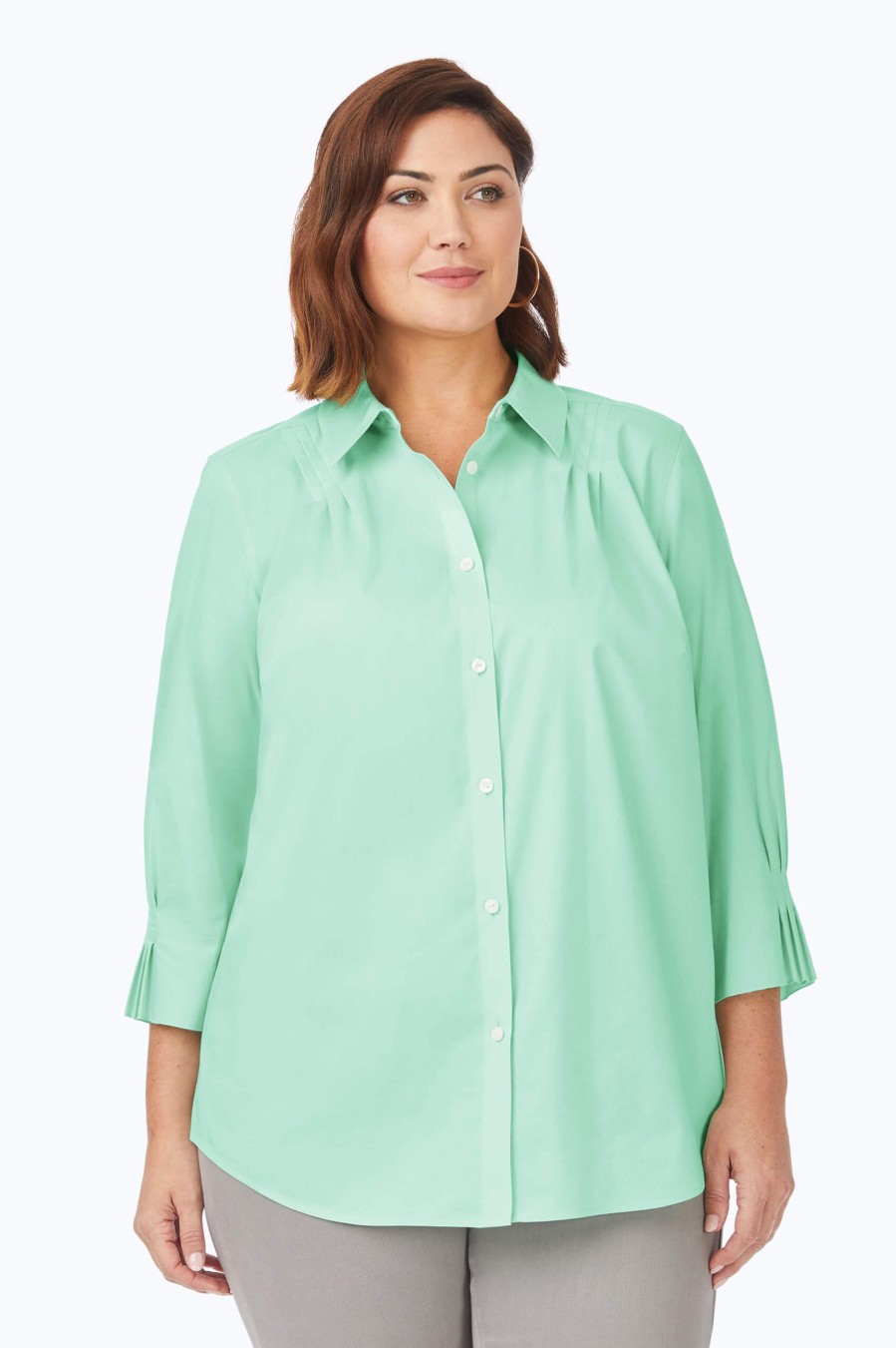 Women Foxcroft Tops | Paulie Plus Stretch Non-Iron Shirt