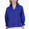 Women Foxcroft Tops | Alexis No Iron Solid Sateen Popover