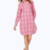 Women Foxcroft Dresses | Delaney Purely Plaid Crinkle Dress