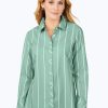 Women Foxcroft Tops | Ava Stretch Non-Iron Stripe Shirt