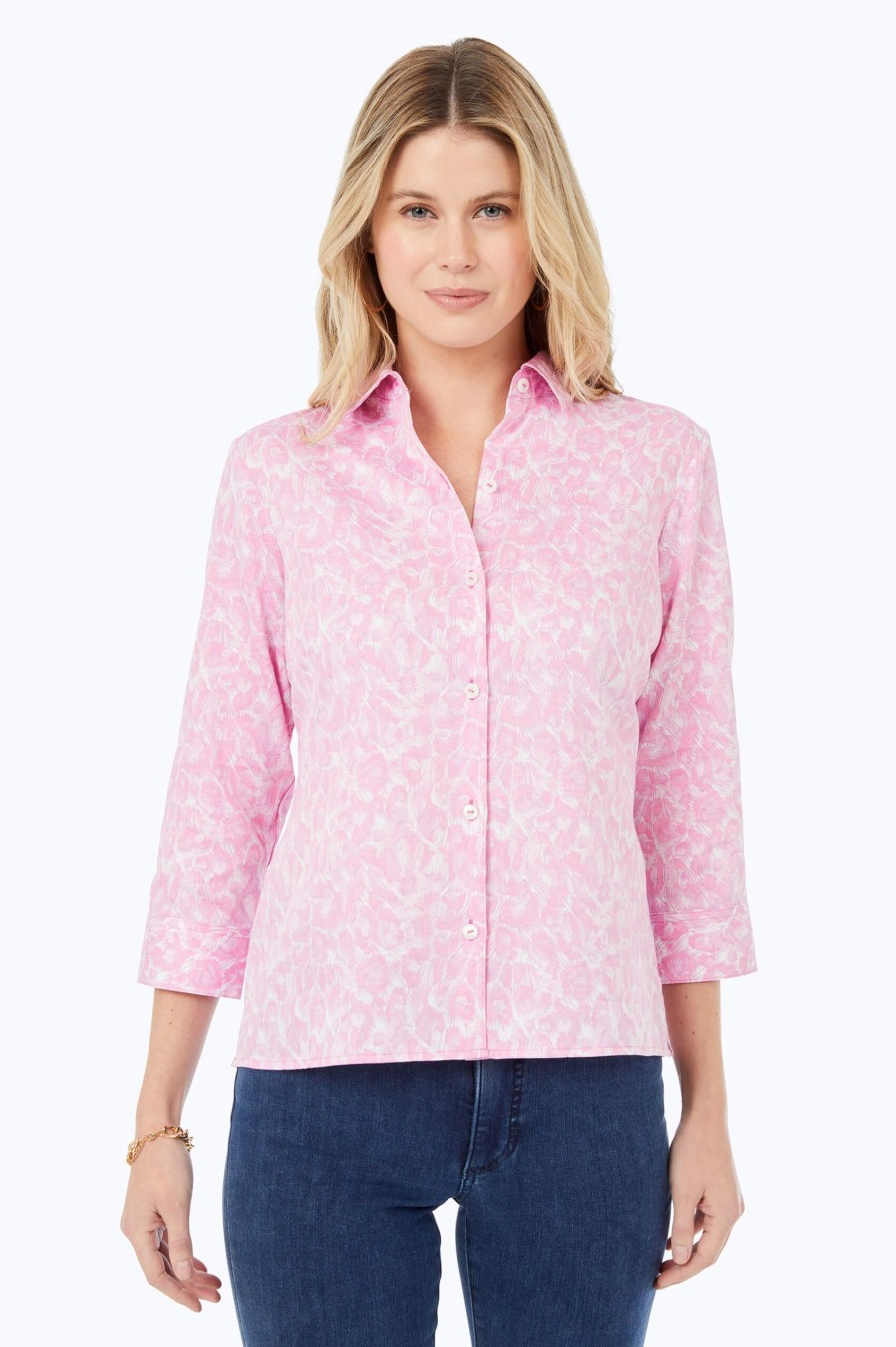 Women Foxcroft Tops | Lucie Non-Iron Shirt Pink Panther