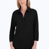 Women Foxcroft Tops | Sophia Solid Jersey Popover Shirt