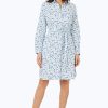 Women Foxcroft Dresses | Rocca Non-Iron Watercolor Dots Dress Blue Breeze Watercolor Dots