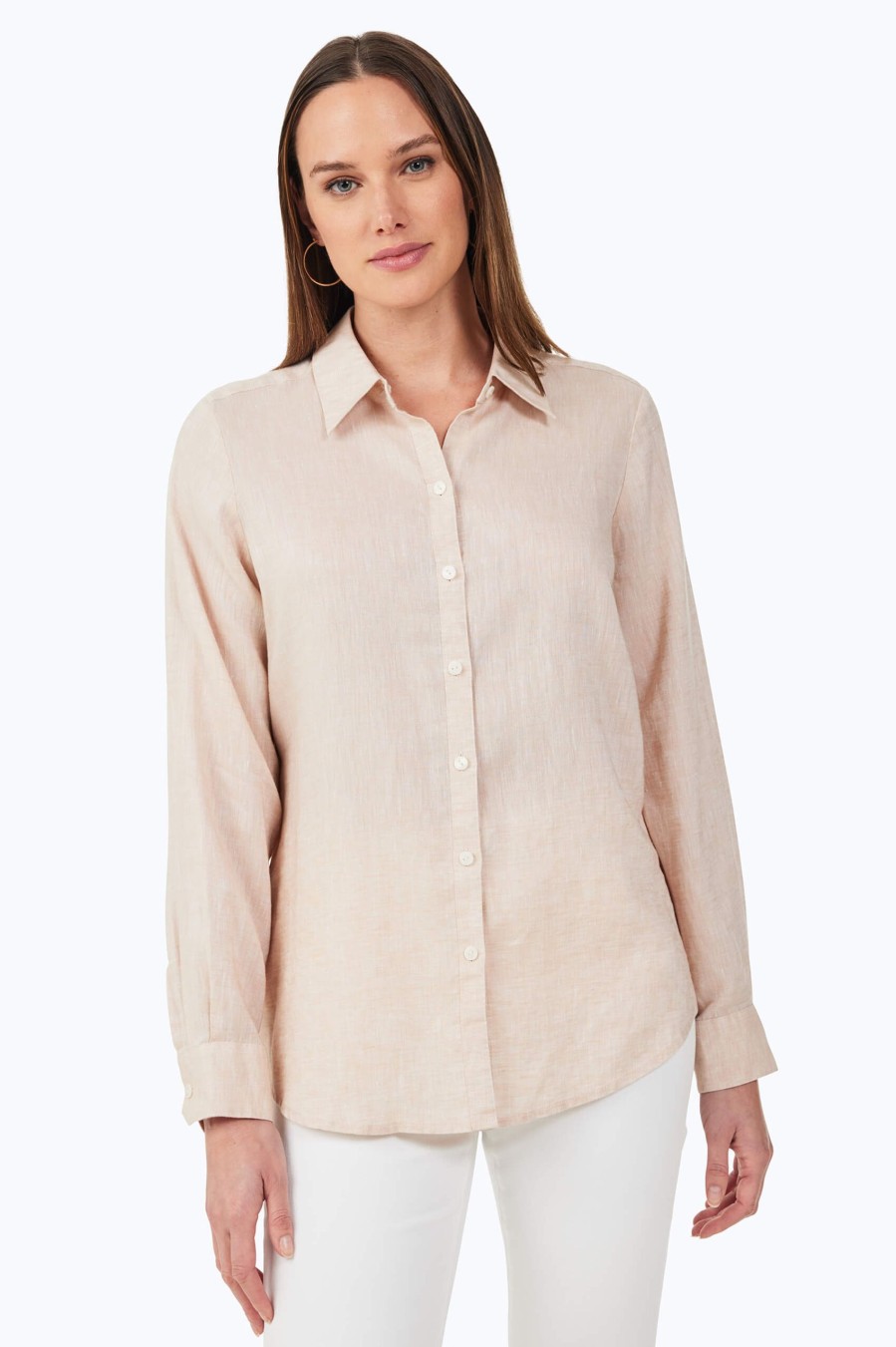 Women Foxcroft Tops | Jordan Easy Care Washed Linen Shirt