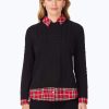 Women Foxcroft Sweaters | Layered Combo Tartan Sweater