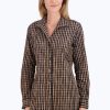 Women Foxcroft Tops | Pandora Crinkle Gingham Combo Tunic