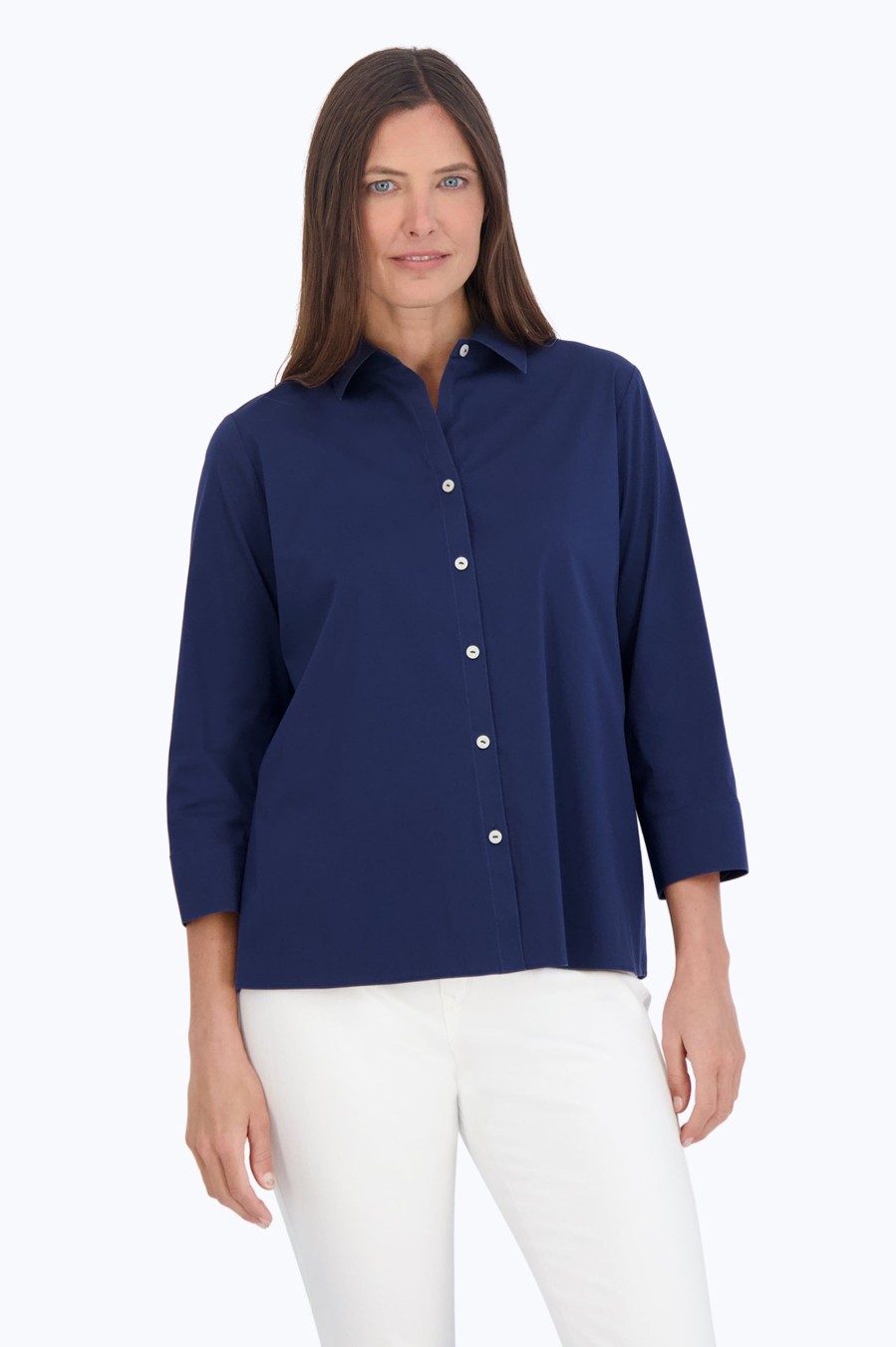 Women Foxcroft Tops | Sandra Stretch No Iron Shirt