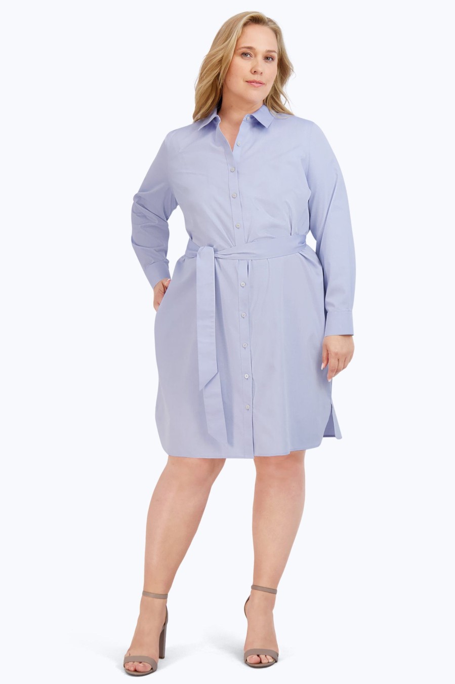 Women Foxcroft Dresses | Rocca Plus Pinpoint No Iron Dress