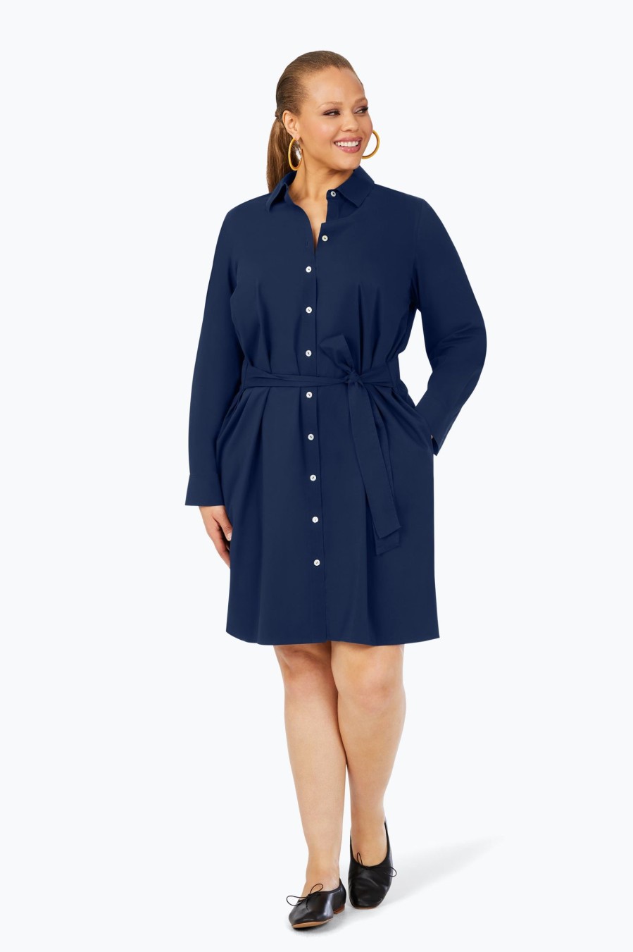 Women Foxcroft Dresses | Plus Stretch Non-Iron Dress