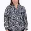 Women Foxcroft Tops | Mary Plus No Iron Zebra Print Shirt Black/White Zebra