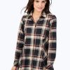 Women Foxcroft Tops | Cici Non-Iron Toasted Tartan Tunic Black Toasted Tartan