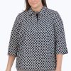 Women Foxcroft Tops | Therese Plus No Iron Diamond Grid Popover Black White Diamond Grid