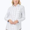 Women Foxcroft Tops | Boyfriend Non-Iron Soho Stripe Tunic