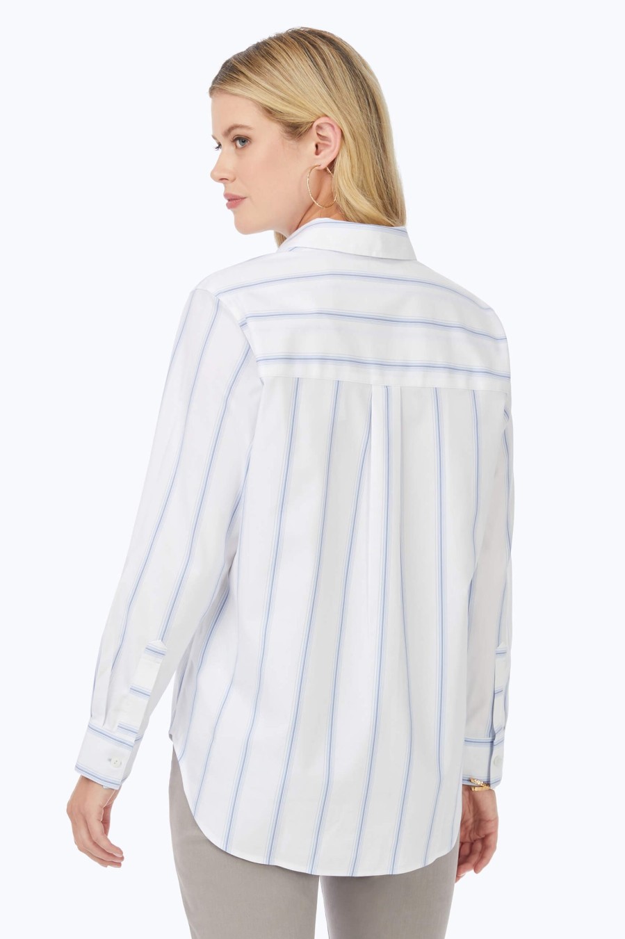 Women Foxcroft Tops | Boyfriend Non-Iron Soho Stripe Tunic