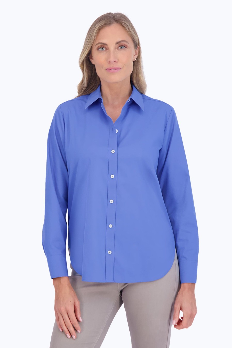 Women Foxcroft Tops | Meghan Pinpoint No Iron Shirt