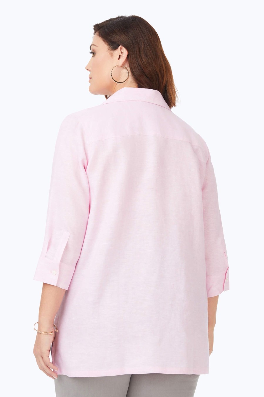 Women Foxcroft Tops | Stirling Plus Easy Care Linen Tunic