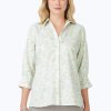 Women Foxcroft Tops | Meryl Non-Iron Coast To Coast Shirt Sea Mist Coast To Coast