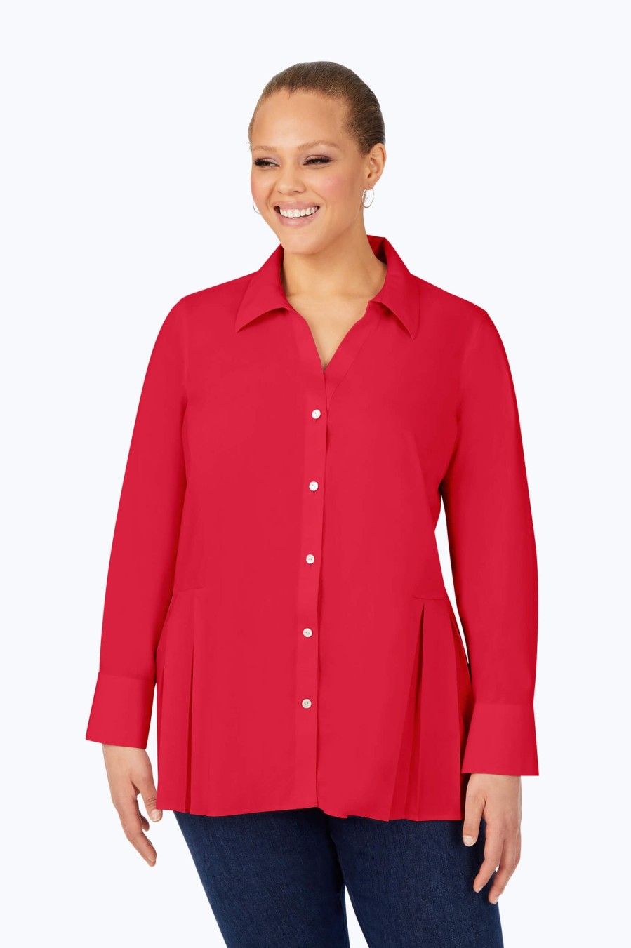 Women Foxcroft Tops | Pippa Plus Stretch Non-Iron Shirt