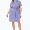 Women Foxcroft Dresses | Rocca Plus Non-Iron Croc Print Dress Iris Bloom Croc