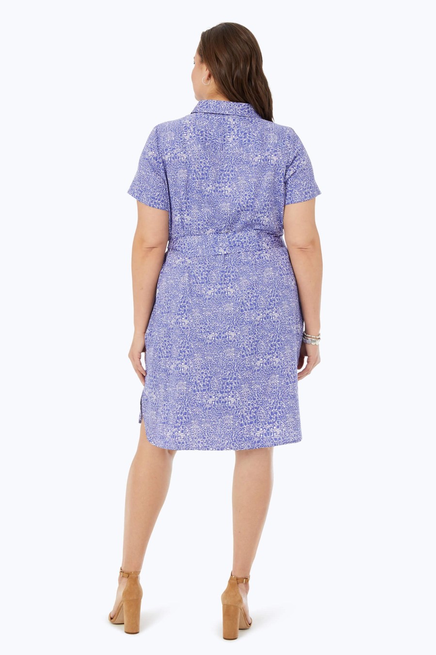 Women Foxcroft Dresses | Rocca Plus Non-Iron Croc Print Dress Iris Bloom Croc