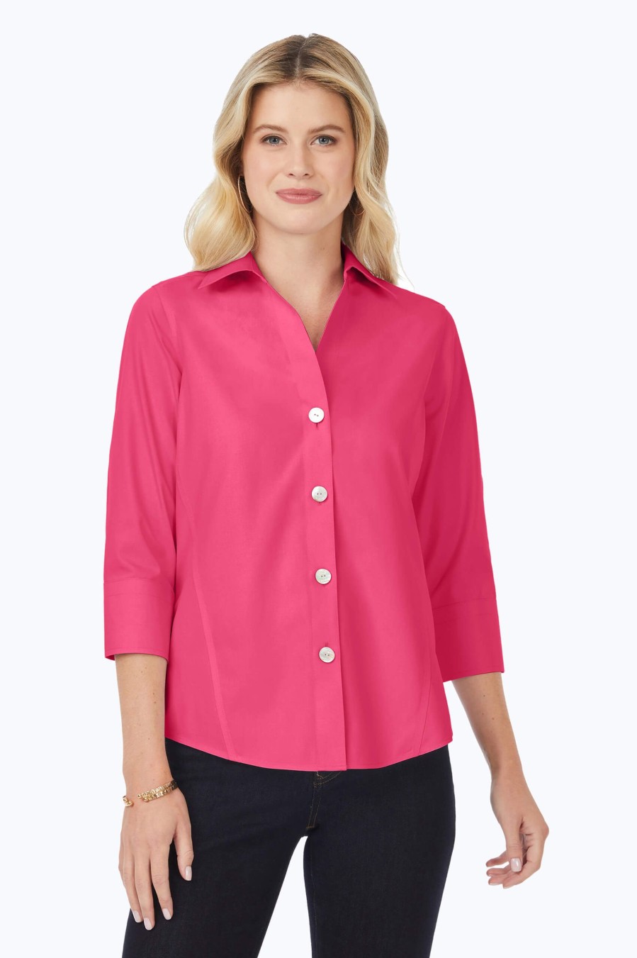 Women Foxcroft Tops | Paityn Pinpoint Non-Iron Shirt