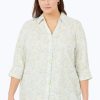 Women Foxcroft Tops | Meryl Plus Non-Iron Coast To Coast Shirt Sea Mist Coast To Coast