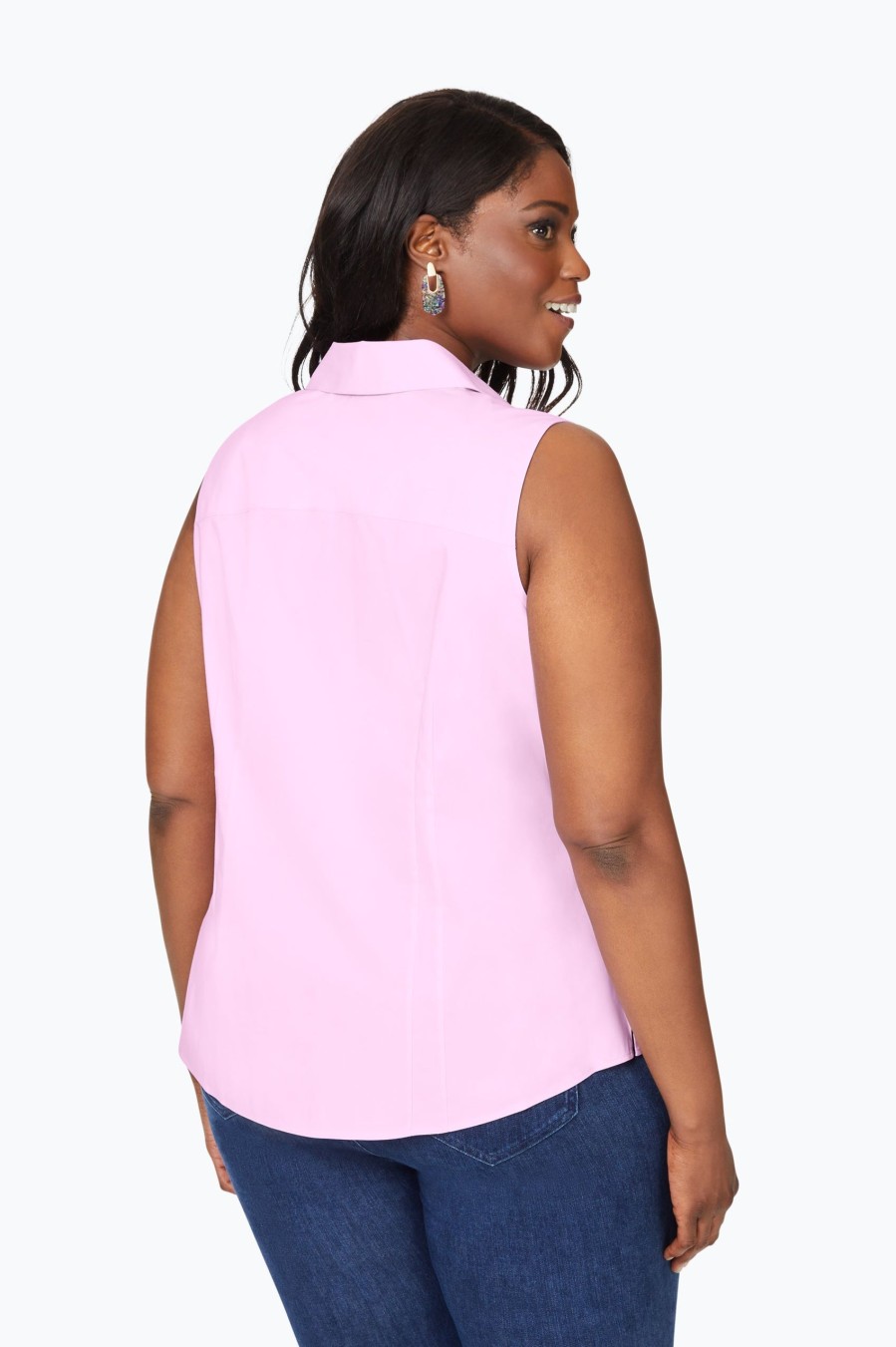 Women Foxcroft Tops | Taylor Plus Stretch Non-Iron Sleeveless Shirt