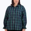 Women Foxcroft Tops | Olivia Plus No Iron Blackwatch Tartan Shirt Blackwatch Tartan Plaid