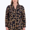 Women Foxcroft Tops | Pamela Plus Maze Jersey Tunic Black Maze Print