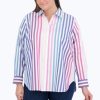 Women Foxcroft Tops | Boyfriend Plus Pinpoint No Iron Ombre Stripe Tunic Ombre Multi Pinpoint Stripe