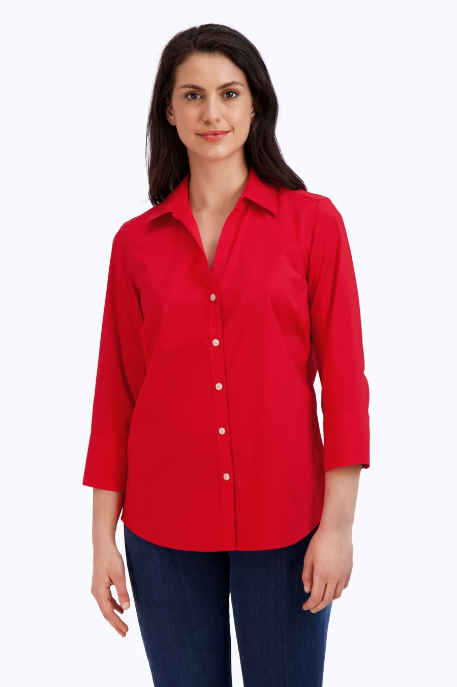 Women Foxcroft Tops | Mary Essential Stretch No Iron Shirt