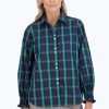 Women Foxcroft Tops | Olivia No Iron Blackwatch Tartan Shirt Blackwatch Tartan Plaid