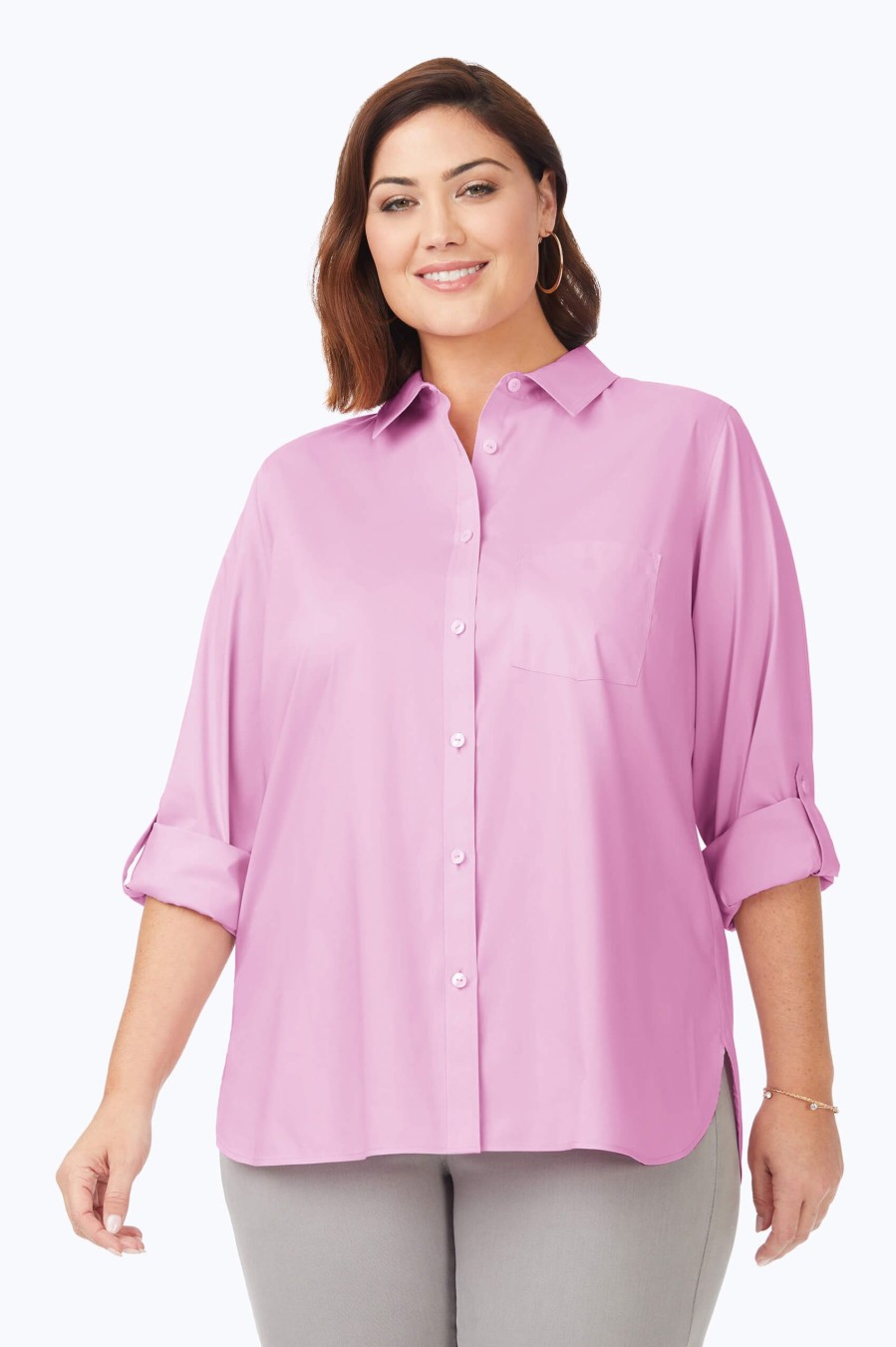 Women Foxcroft Tops | Cole Plus Stretch Non-Iron Shirt