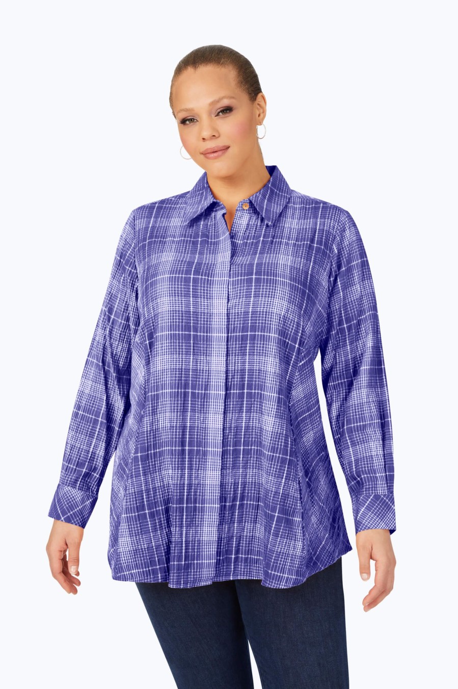 Women Foxcroft Tops | Cici Plus Plaid Perfection Tunic