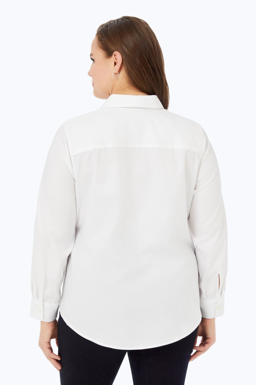 Women Foxcroft Tops | Zoey Plus Non-Iron Cavalry Twill Shirt