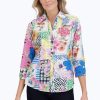 Women Foxcroft Tops | Mary No Iron Spring Conversational Shirt Multi Spring Conversational