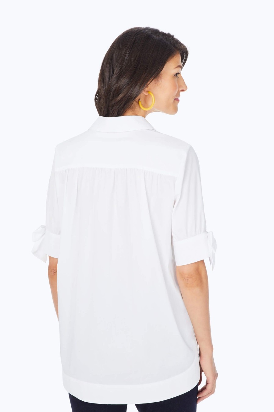 Women Foxcroft Tops | Bow Sleeve Essential Stretch Non-Iron Tunic