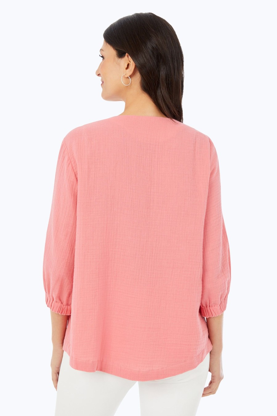 Women Foxcroft Tops | Evie Cotton Gauze Shirt