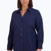 Women Foxcroft Tops | Mary Plus Solid Crinkle Shirt