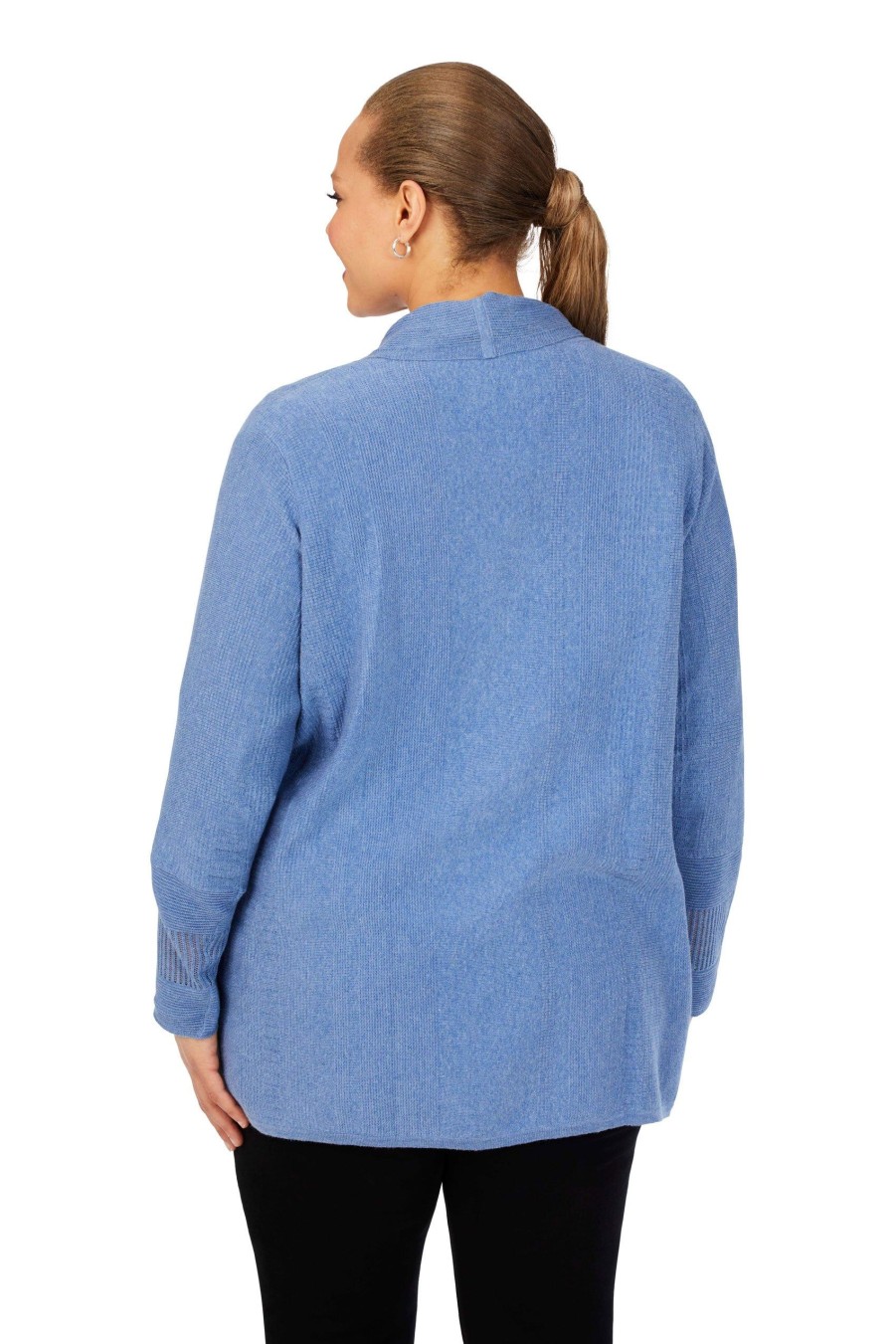 Women Foxcroft Sweaters | Plus Mixed Stitch Cardigan