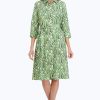 Women Foxcroft Dresses | Fiona No Iron Watercolor Braid Dress Green Watercolor Braid